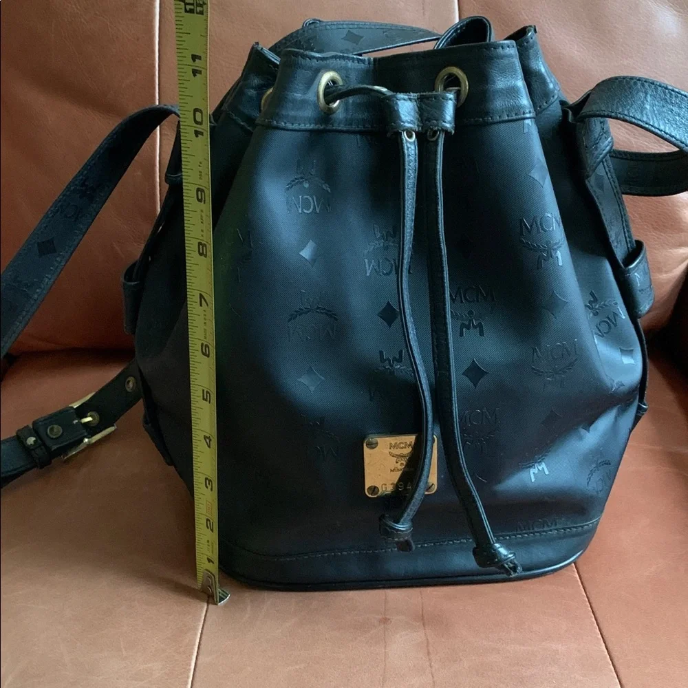 🖤💋MCM Black Canvas Monogram Bucket Backpack💋🖤 - Picture 11 of 13